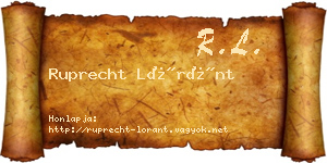 Ruprecht Lóránt névjegykártya