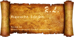 Ruprecht Lóránt névjegykártya
